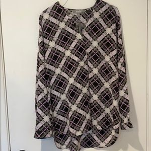 Marled Reunited clothing purple and black blouse M